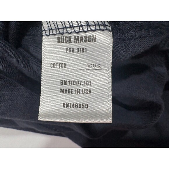Buck Mason Mens Crew Curved Hem Tee Short Sleeve Black T-shirt Sz XL STAINS - Picture 7 of 8